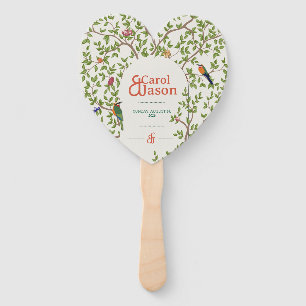 Botanical Wedding Personalised Heart Hand Fan