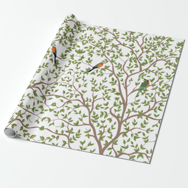 Botanical Wedding Personalized Address Label  Wrapping Paper (Unrolled)