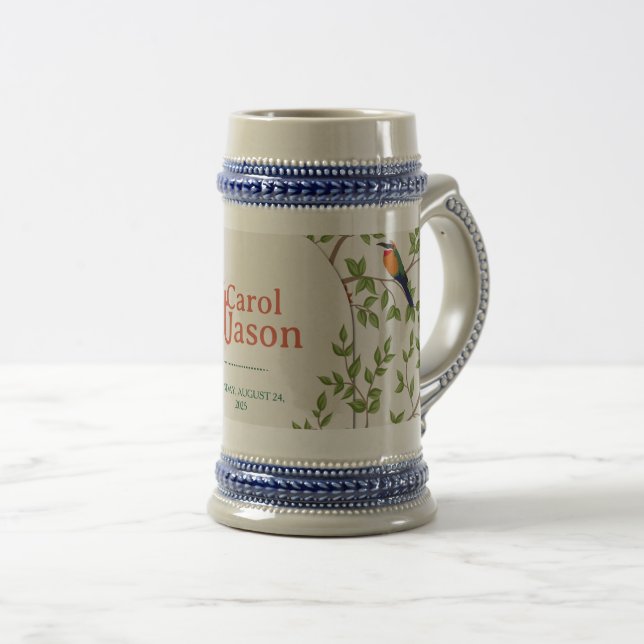 Botanical Wedding Personalized Mug – Custom Bride  (Front Right)
