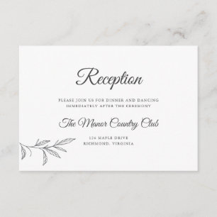 Botanical Wedding Reception Enclosure Card