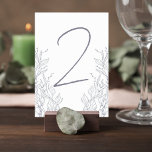 Botanical Wedding Reception Table Number Card<br><div class="desc">Add a graceful and cohesive detail to your reception tables with this elegant minimalist botanical wedding table number card. Featuring delicate leaf line art and a modern handwritten-style number, this design blends natural beauty with timeless sophistication. The flowing botanical illustrations frame the table number beautifully, creating a soft and romantic...</div>
