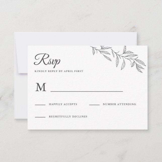 Botanical Wedding RSVP Response (Front)