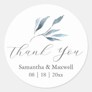 Botanical Wedding Stickers Thank You Simple