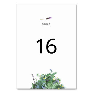 Botanical Wedding Table Number Card