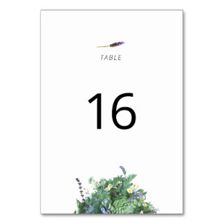 Botanical Wedding Table Number Card
