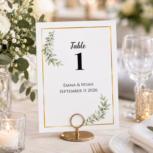 Botanical Wedding Table Number Card (Creator Uploaded)