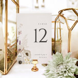 Botanical Wedding Table Number Card<br><div class="desc">This Botanical Wedding Table Number Card from the Grayson Collection features hand-drawn florals in shades of ivory,  sage green,  and gold. Personalise it with your details easily and quickly. Simply press the 'customise it' button to further re-arrange and format the style and placement of the text.</div>