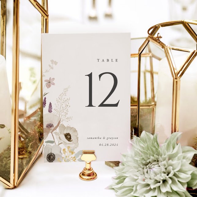 Botanical Wedding Table Number Card (Creator Uploaded)