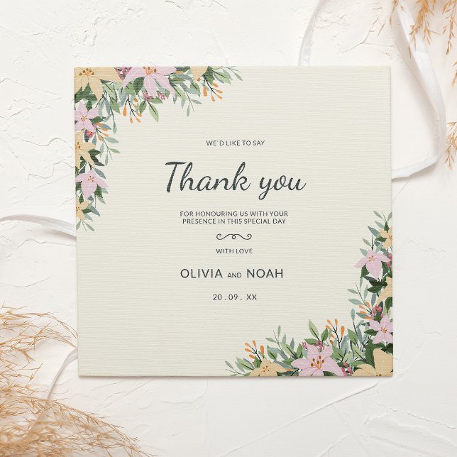 Botanical wedding thank you card - boho style (Creator Uploaded)