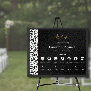 Botanical Wedding Welcome Timeline Program  Poster