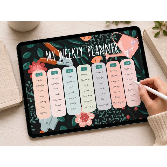Botanical Weekly Planner Template Poster (Creator Uploaded)