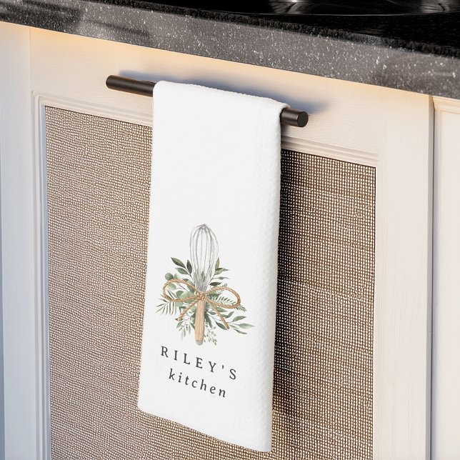 Botanical Whisk Personalised Tea Towel (Creator Uploaded)