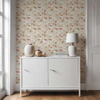 Botanical White Beige Lily Floral Pattern