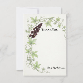 Botanical White Bryony & Black Hellebore Thank You Card