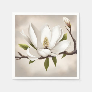 Botanical White Magnolia Napkin