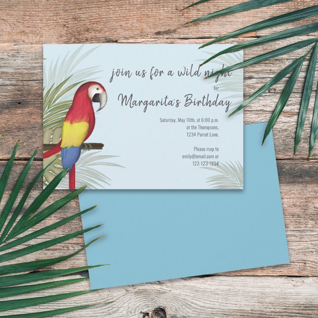 Botanical Wild Birthday Bird Tropical Greenery Invitation (Creator Uploaded)