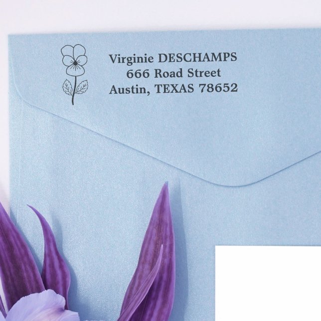 Botanical Wild Pansy Line Art Flower Self-inking Stamp (Botanical Wild Pansy Self-inking Stamp)