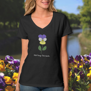 Botanical Wild Pansy Pastel Flower T-Shirt