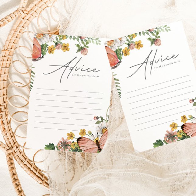 Botanical Wildflower Baby Shower Advice Card (Creator Uploaded)