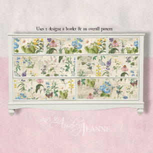 Botanical Wildflower Butterfly Ephemera Decoupage Tissue Paper