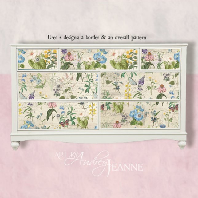 Botanical Wildflower Butterfly Ephemera Decoupage Tissue Paper (Creator Uploaded)