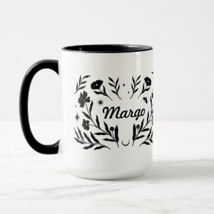 Botanical Wildflower Celestial Custom Name Mug