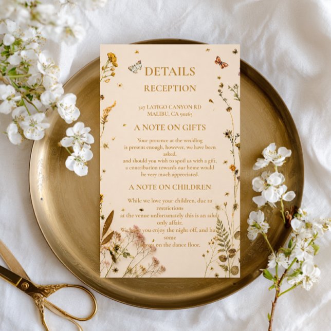 Botanical Wildflower Elegant Enclosure Card (Creator Uploaded)