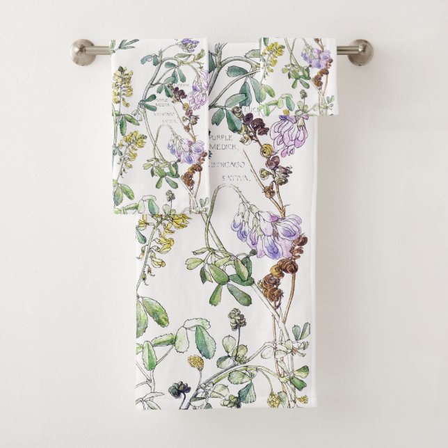 Botanical Wildflower Flower Bath Towel Set (Insitu)