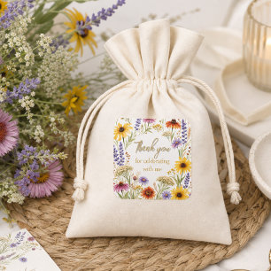 Botanical Wildflower Flower Thank You Square Sticker