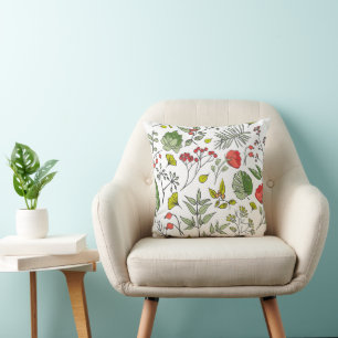 Botanical Wildflower Garden Cushion