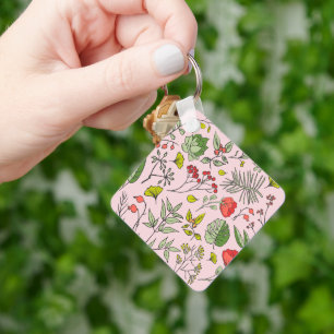 Botanical Wildflower Garden Key Ring