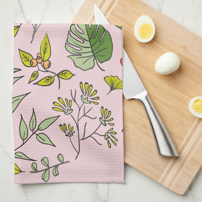 Botanical Wildflower Garden Tea Towel (Quarter Fold)