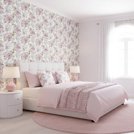 Botanical Wildflower Pastel Floral Pattern Wallpaper