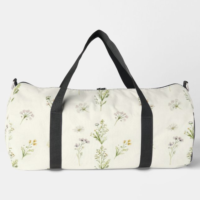 Botanical Wildflower Scatter Duffle Bag (Front)
