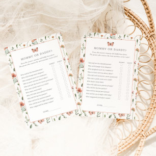 Botanical Wildflower Shower Mummy or Daddy Game 
