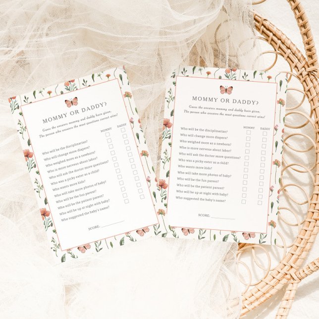 Botanical Wildflower Shower Mummy or Daddy Game  (Creator Uploaded)