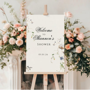 Botanical Wildflower Welcome Sign   Bridal Shower