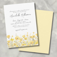 Botanical Wildflower Yellow Floral Bridal Shower