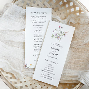 Botanical Wildflowers   Elegant Wedding Programme