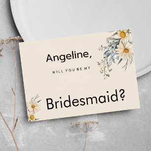 Botanical wildflowers garden floral Bridesmaid Invitation