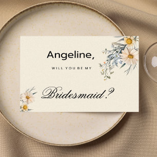 Botanical wildflowers garden floral Bridesmaid Invitation