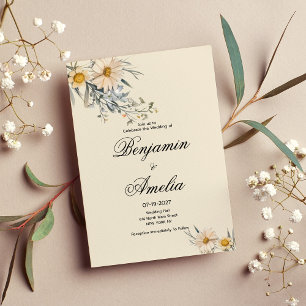 Botanical wildflowers garden floral Wedding Invitation