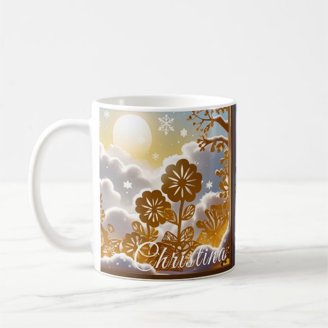 Botanical Winter Wonderland Coffee Mug (Left)