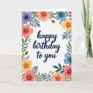 Botanical Wishes Birthday Card