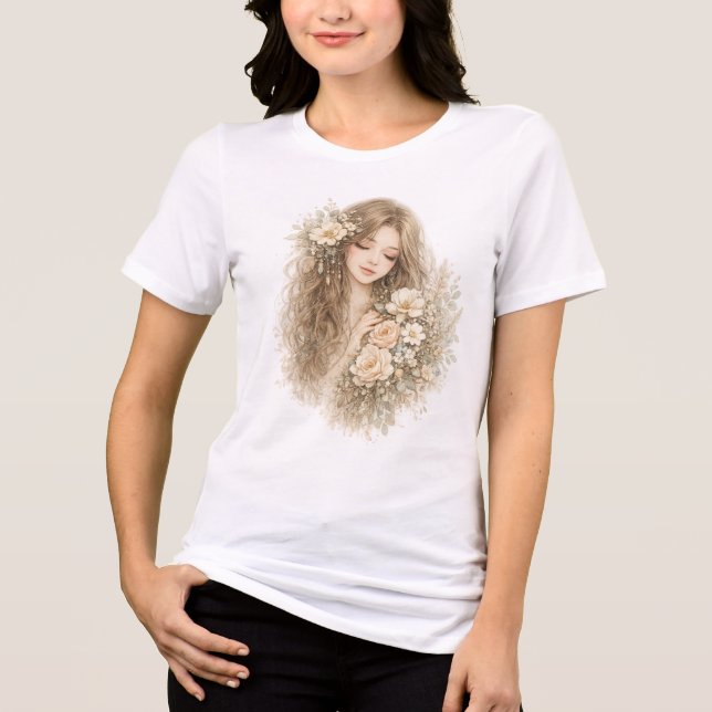 Botanical Woman Tri-Blend Shirt (Front)