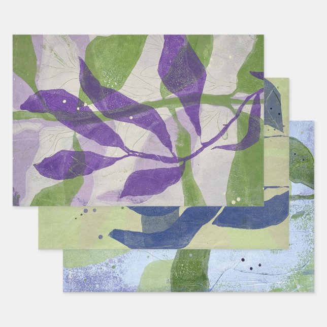 Botanical Wrapping Paper Flat Sheet Set of 3 (Set)