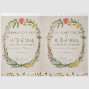Botanical wreath decoupage paper