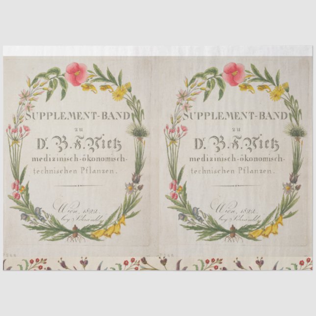 Botanical wreath decoupage paper (Front)