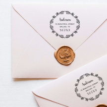 Botanical Wreath Name Return Address Greenery Self