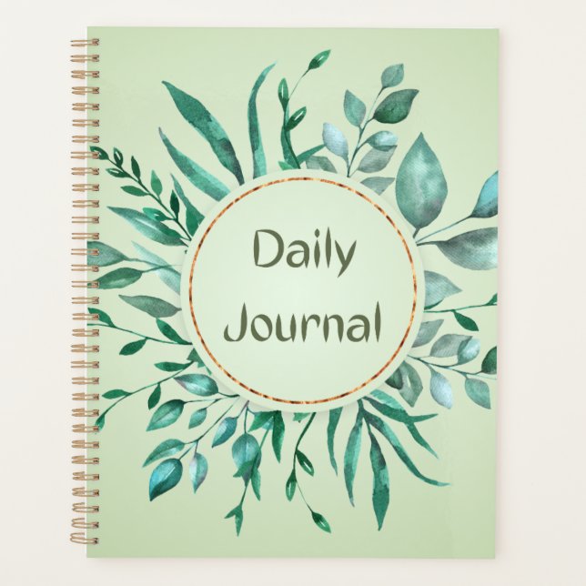 Botanical Wreath & Sage Green Aesthetic Planner (Front)